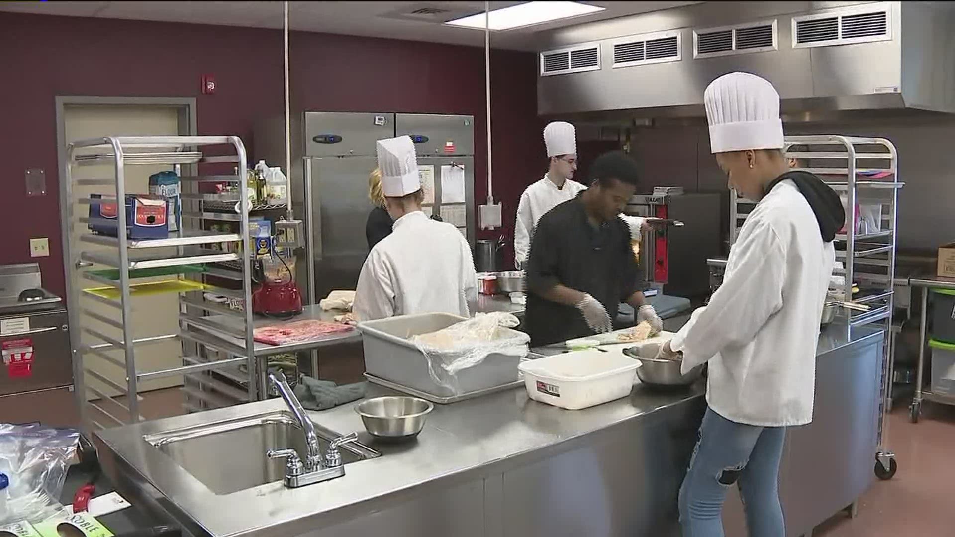 A local chef teamed up with culinary students to prepare a meal at the Central Pennsylvania Food Bank.