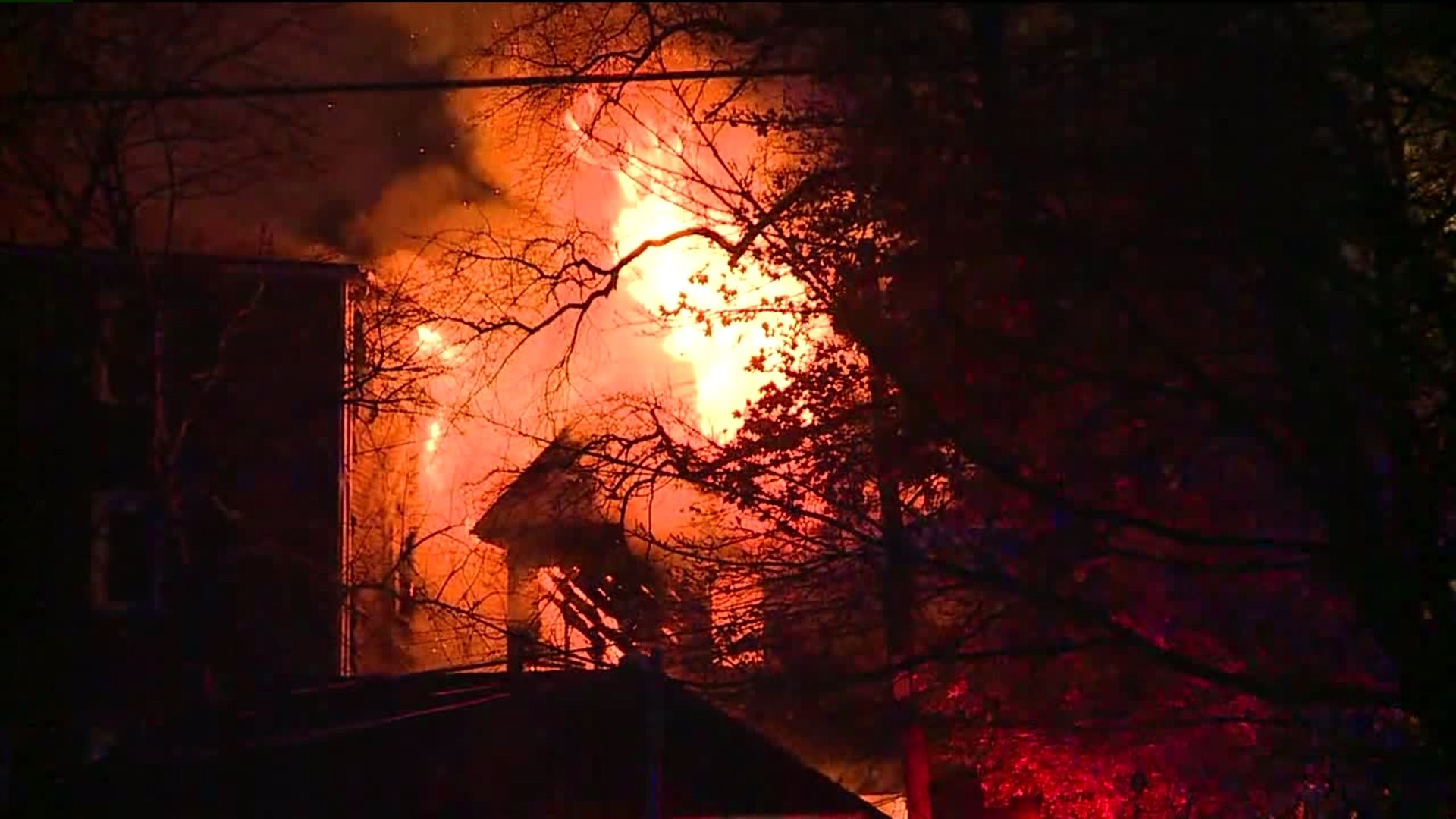 Flames Engulf House in Scranton