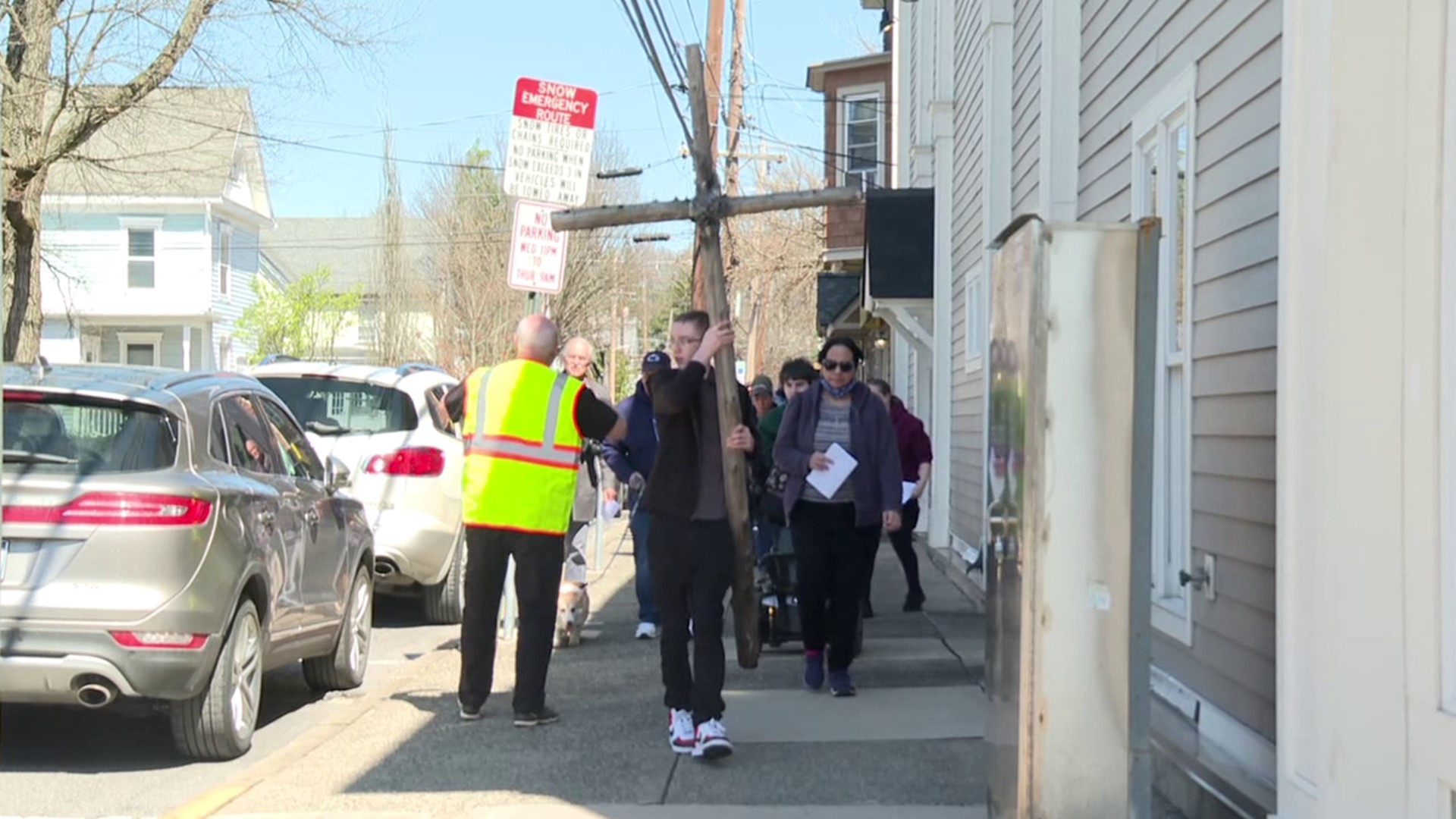 More than 100 worshippers from churches throughout the Stroudsburg area participated in the annual 'Walk for Christ', recreating the Stations of the Cross.