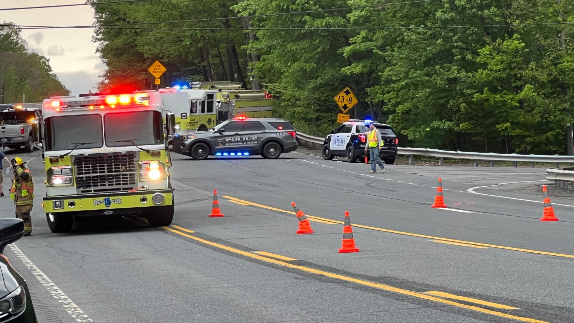 The wreck happened around 6 p.m. Wednesday on Route 307 in Roaring Brook Township.