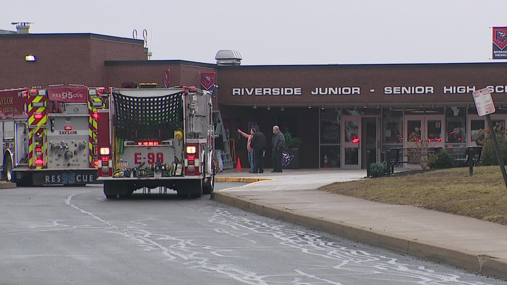 Students in the Riverside Junior/Senior High School were taken from the building Thursday morning.