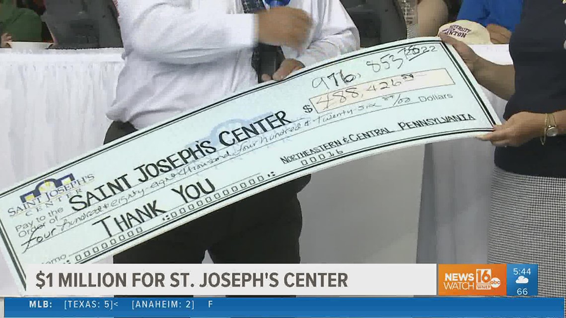 More than $1,000,000 raised for St. Joseph's Center