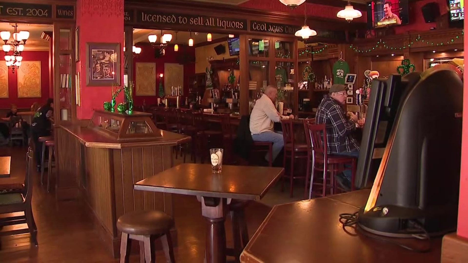 A popular Irish bar and grill in Monroe County is back open after a busted pipe flooded the business in December.