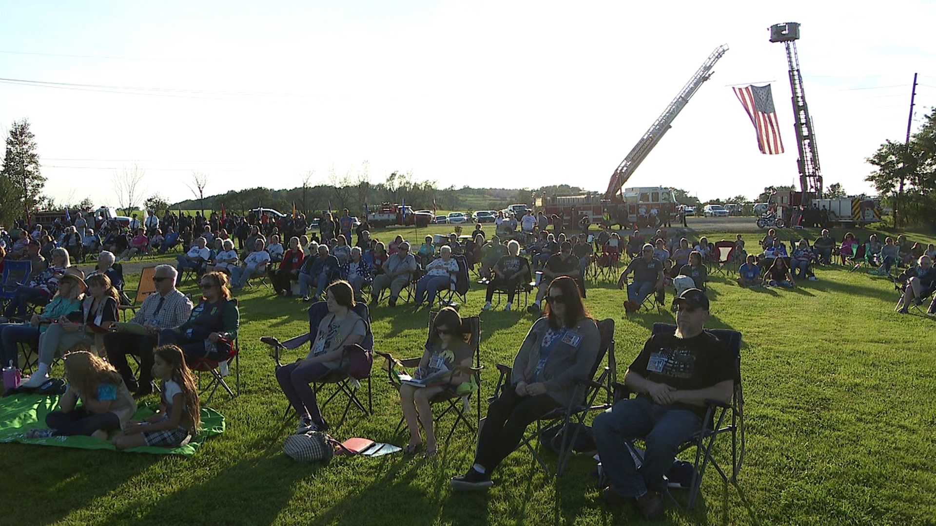 Hundreds gathered for a 9/11 remembrance ceremony held at a memorial park named after one of the victims of the terrorist attacks.