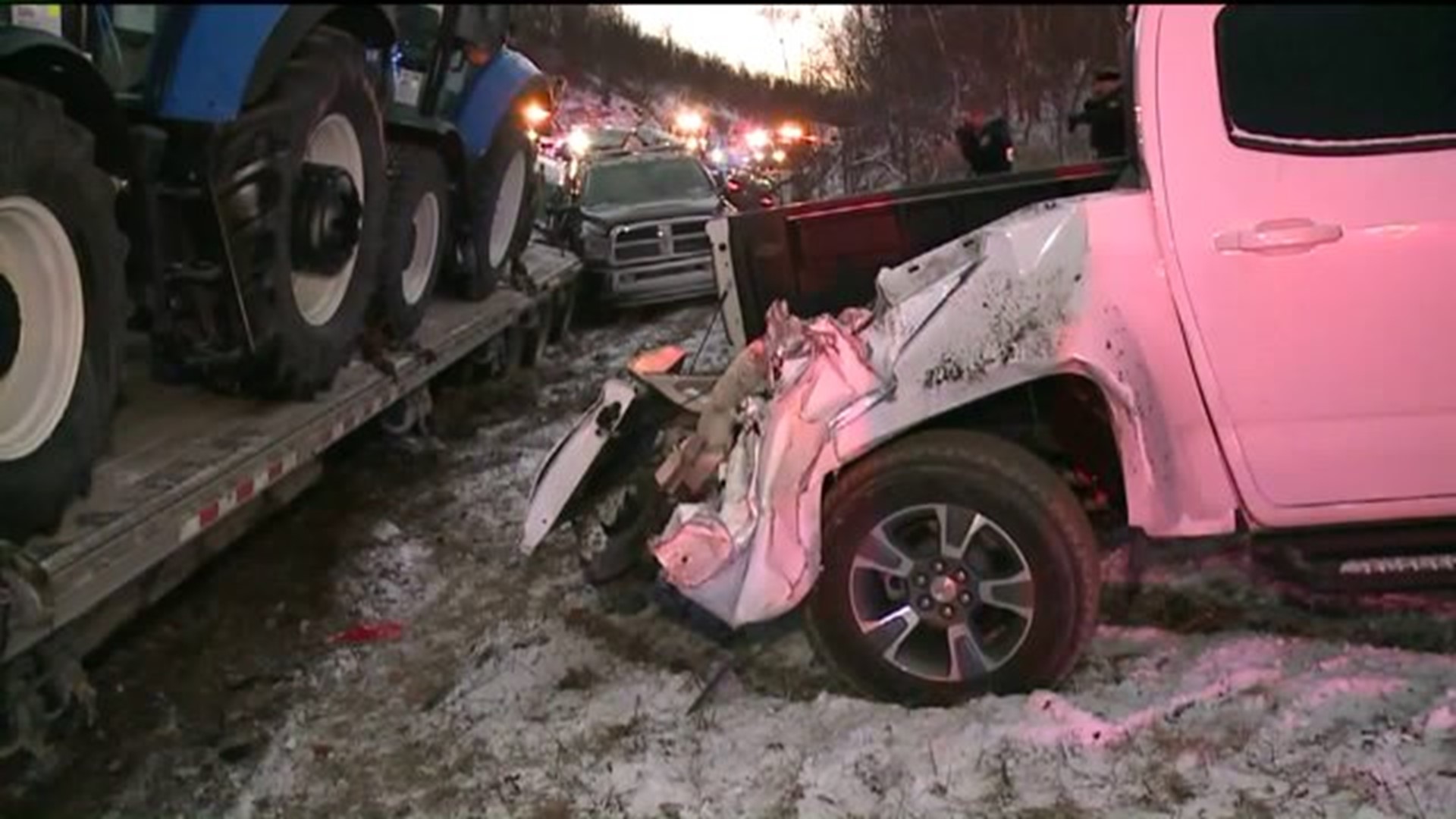 One Dead, 23 Hospitalized After 32 Car Pileup in Schuylkill County