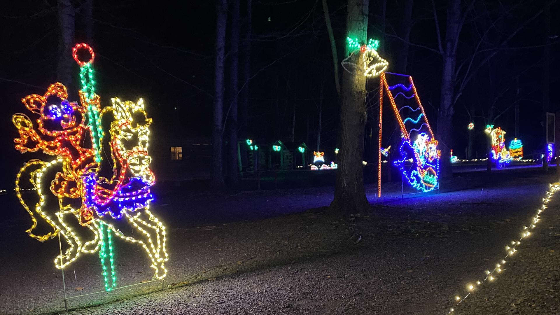 Newswatch 16's Nikki Krize checked out Knoebels' Joy Through the Grove, a two-mile drive-through experience full of different displays and dazzling lights.