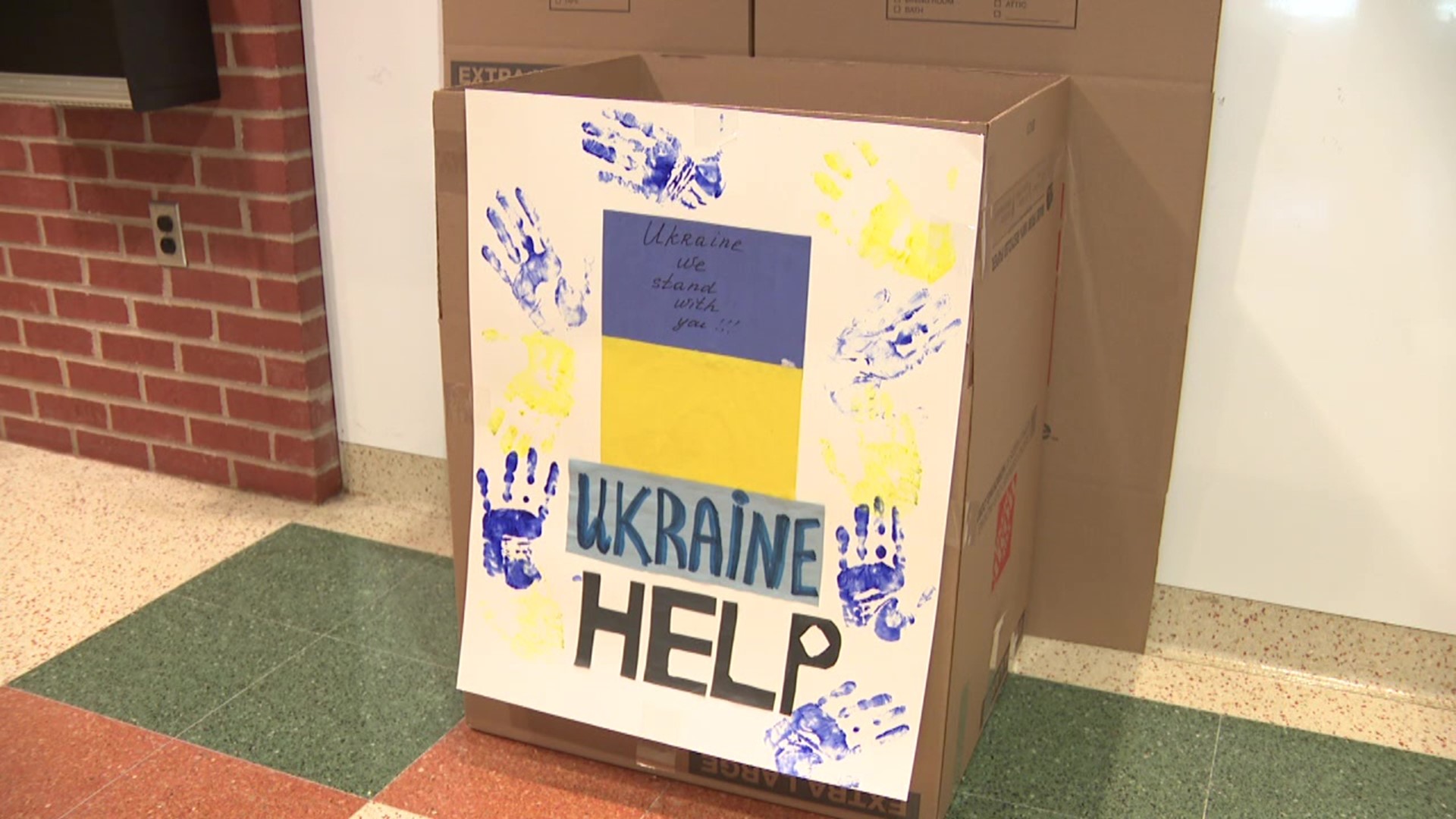They're looking for donations of nonperishable goods, diapers, baby food, and medicine to send over to the people in Ukraine.