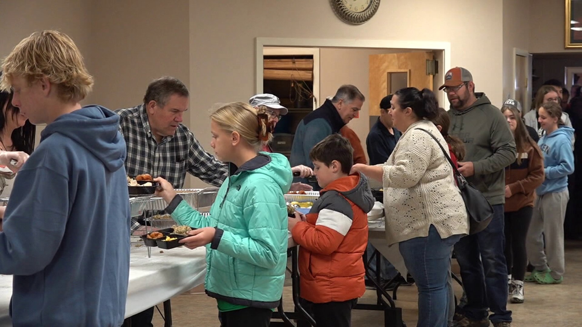 The Knights of Columbus and other volunteers worked through the night to prepare the meals.