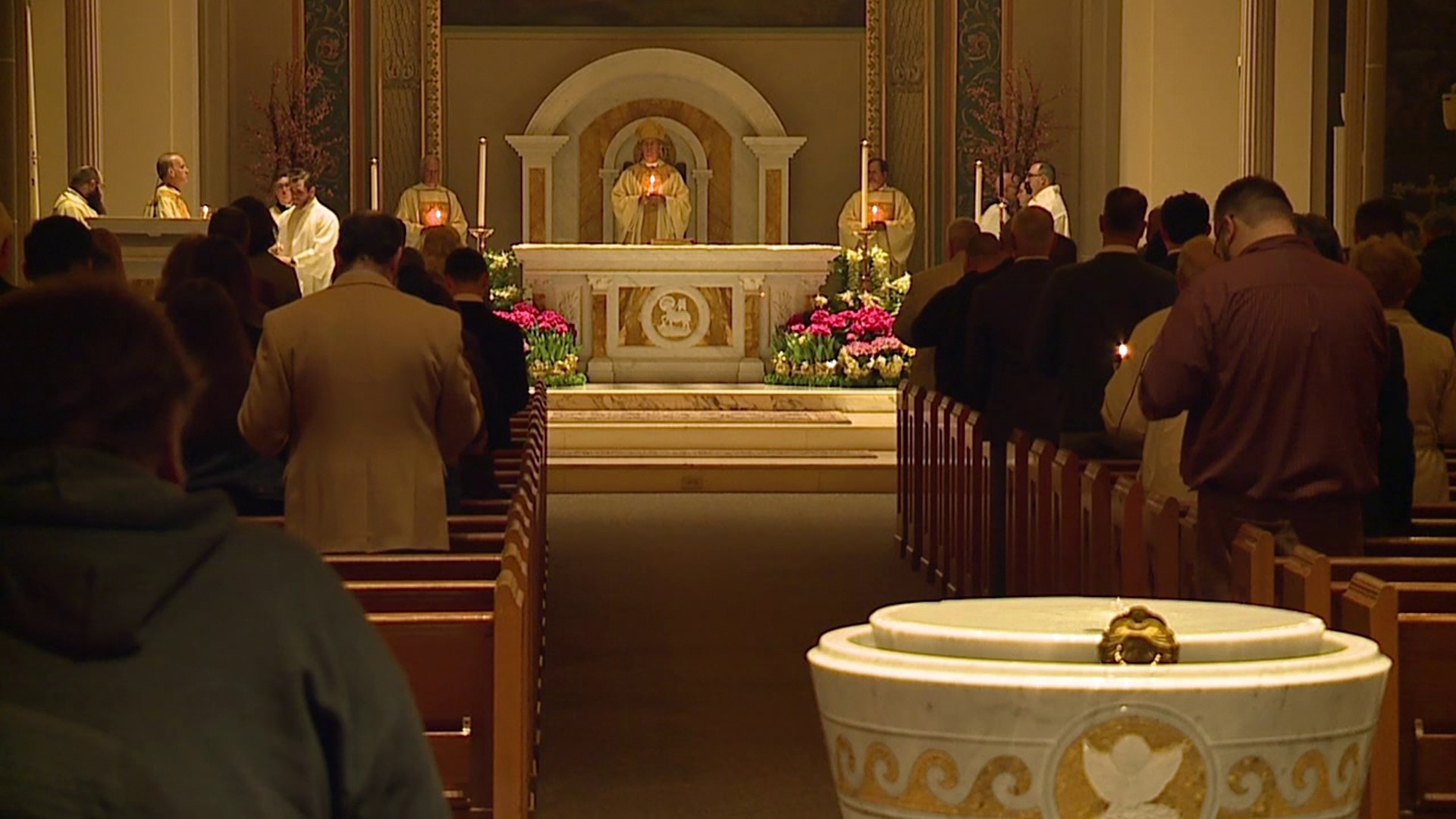 St. Peter's Cathedral on Wyoming Avenue held its annual Easter Vigil Mass Saturday night.