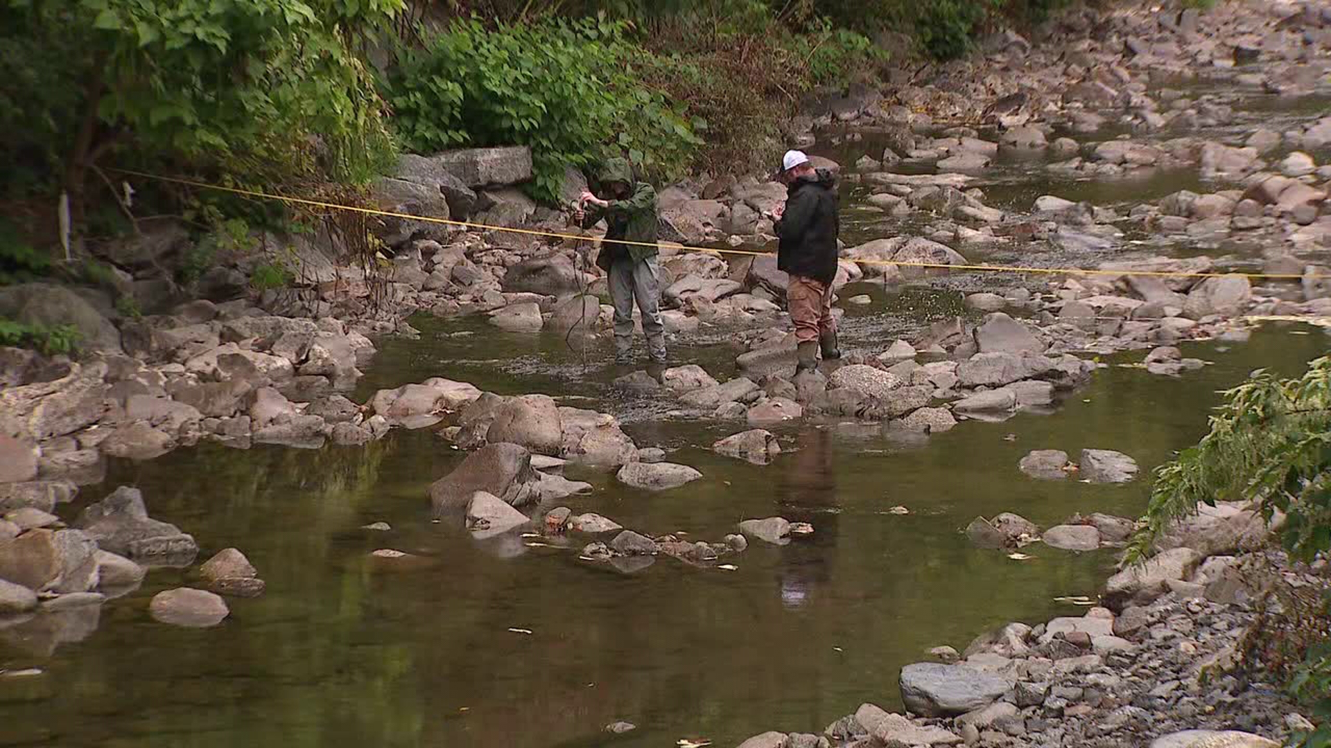 The opening on the creek is near the site of the original mine subsidence that happened back in April.