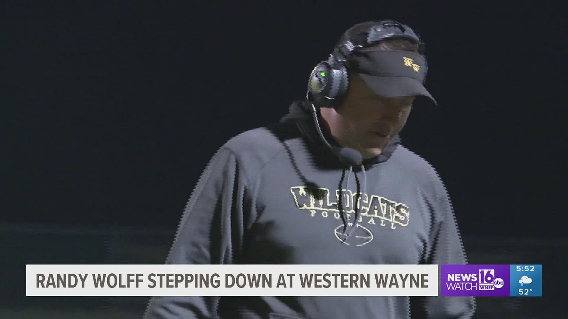 Winningest Football Coach in School History, Randy Wolff Resigns at Western Wayne