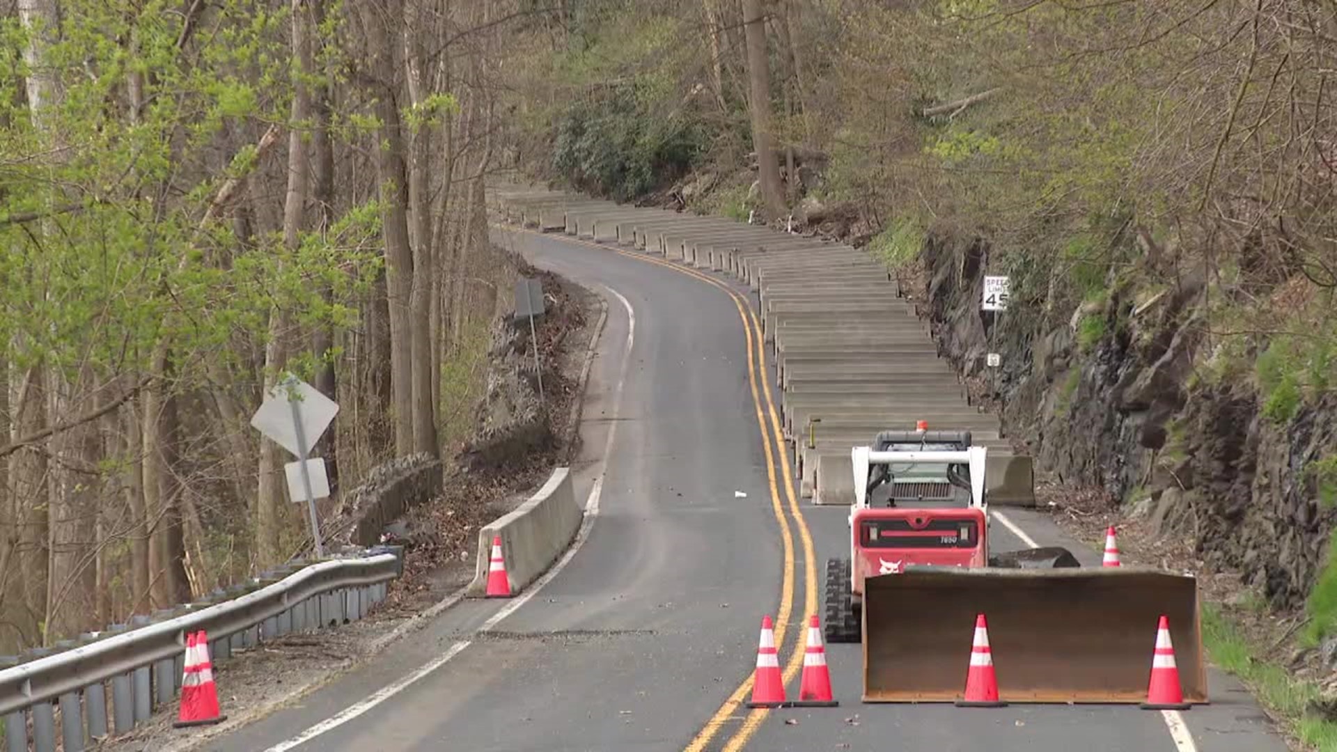 PennDOT estimates this section of Route 611 will be open after emergency work by the end of the spring.