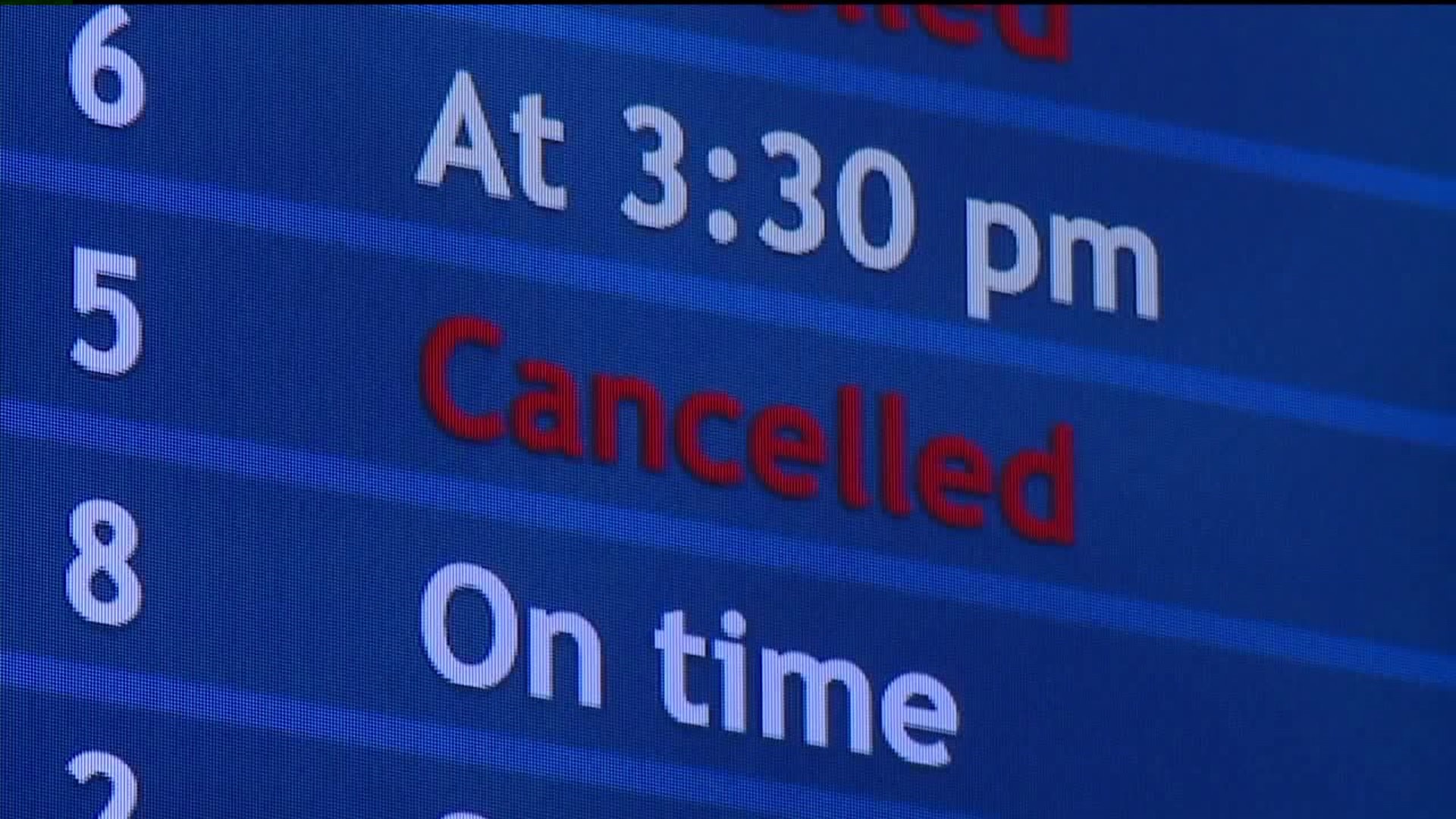 Weather Delays Flights into WB/Scranton International Airport