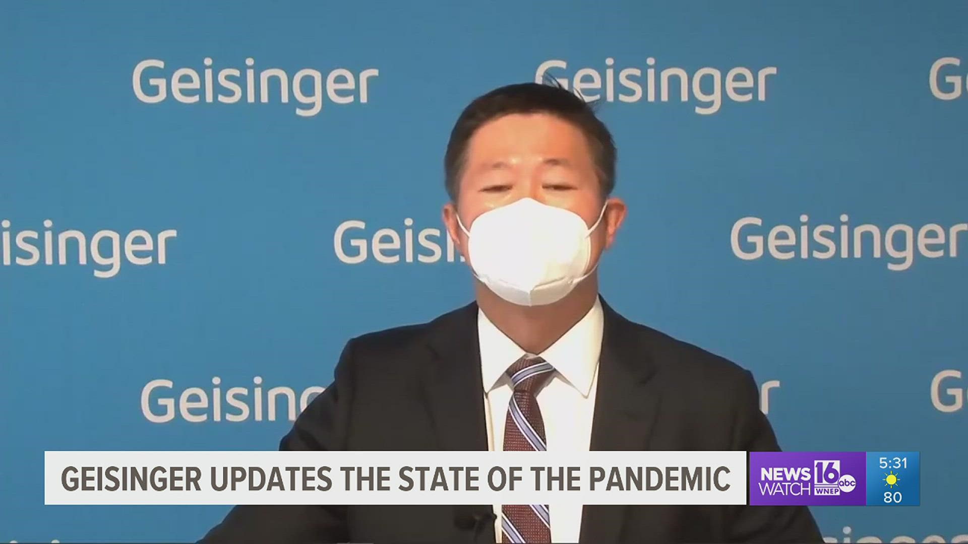President and CEO of Geisinger, Dr. Jaewon Ryu spoke at a virtual news conference this morning about the ongoing conditions of the pandemic.
