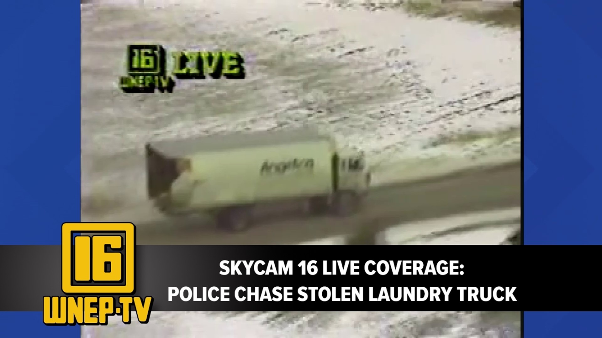 On January 10, 1985, Skycam 16 pilot Jack Ruland, reporter Bob Reynolds and photographer Tom Hovey followed the police pursuit of a stolen laundry truck from above.