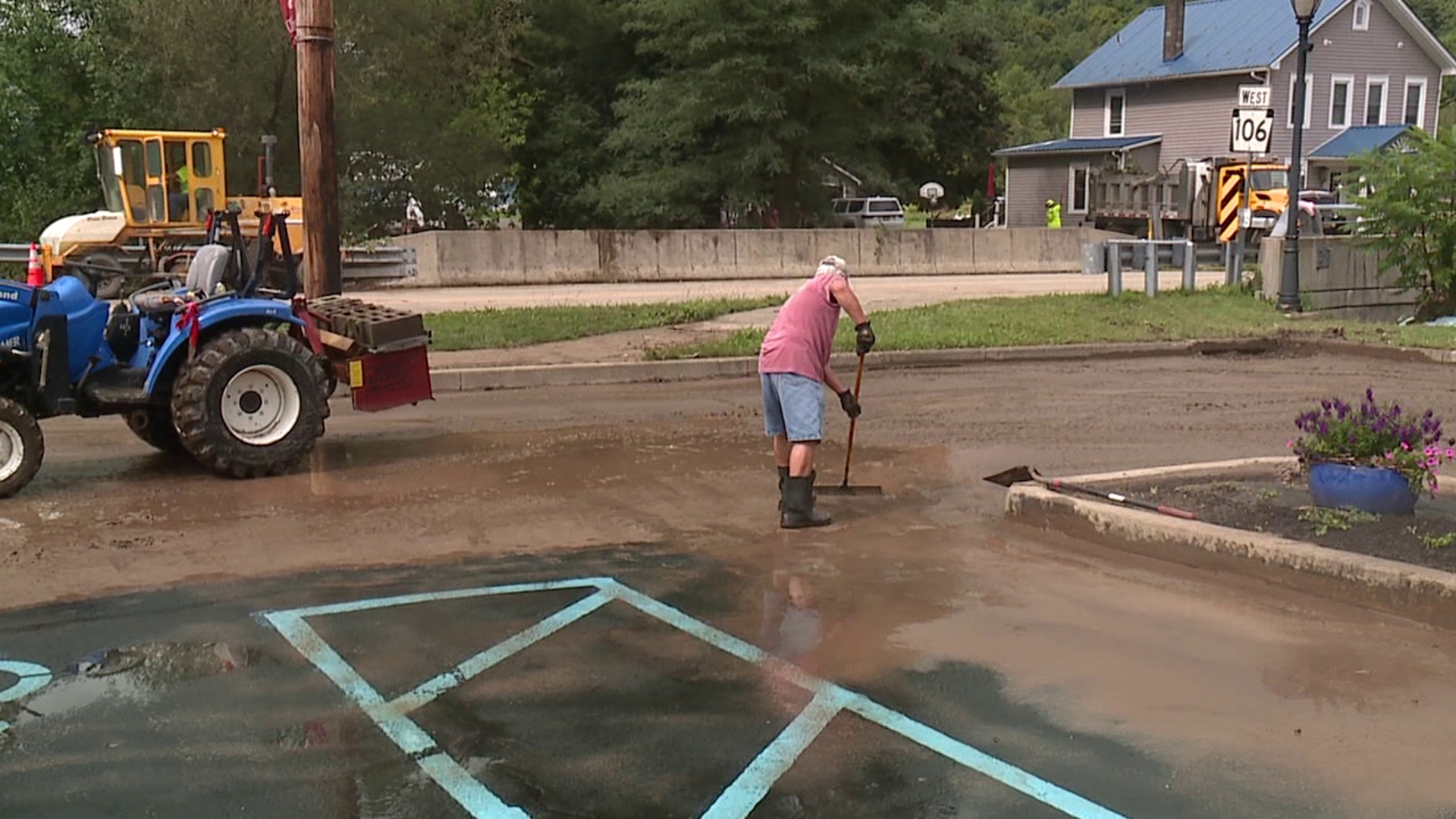 Rushing water quickly turned parking lots into rivers as business owners in Clifford Township had to work fast to keep their inventory and stores safe from flooding.