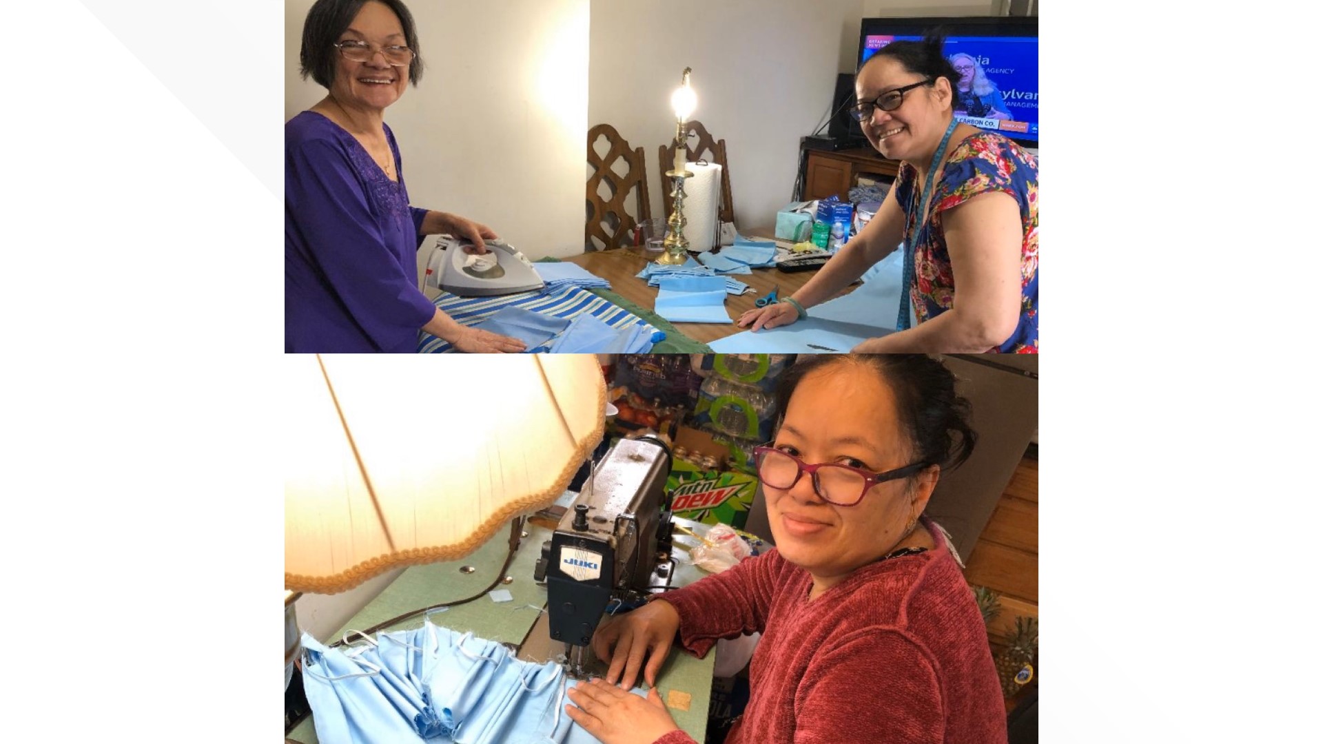 My Hanh Le, Thu Ha Le and Thu Hong Le are three sisters using their time off work to help medical workers in Wilkes-Barre