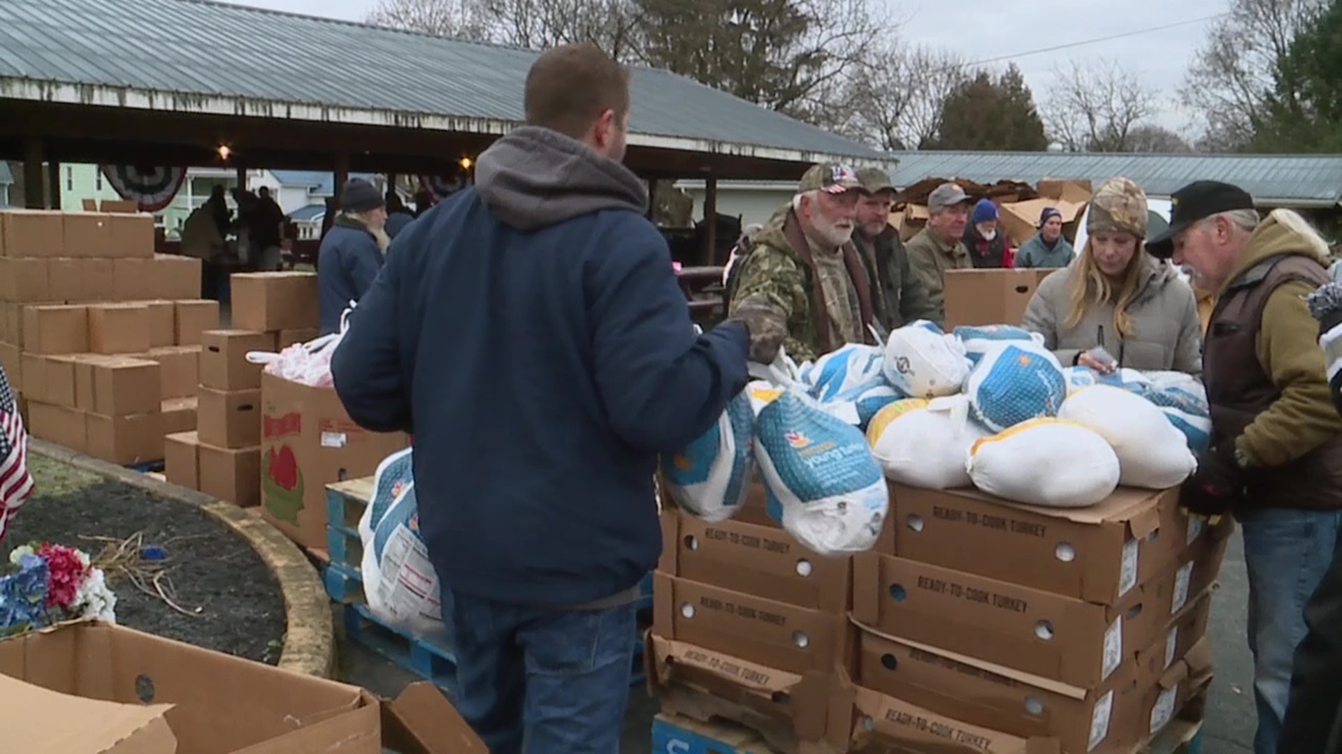 The holiday food distribution will feed 375 families.