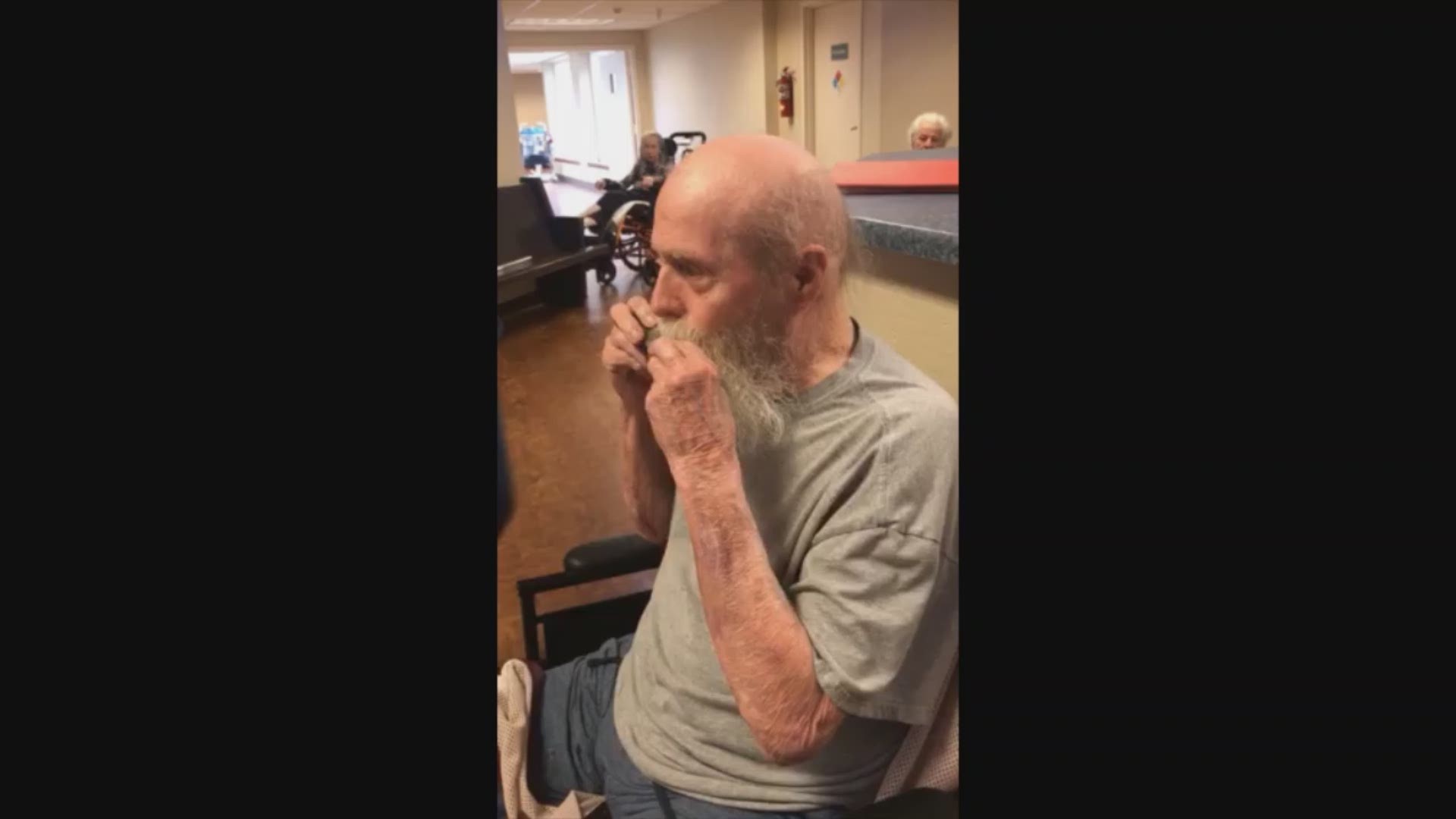 Roger Coe, an Iowan who died from COVID-19, plays the harmonica. Video courtesy of Karen Chiri.