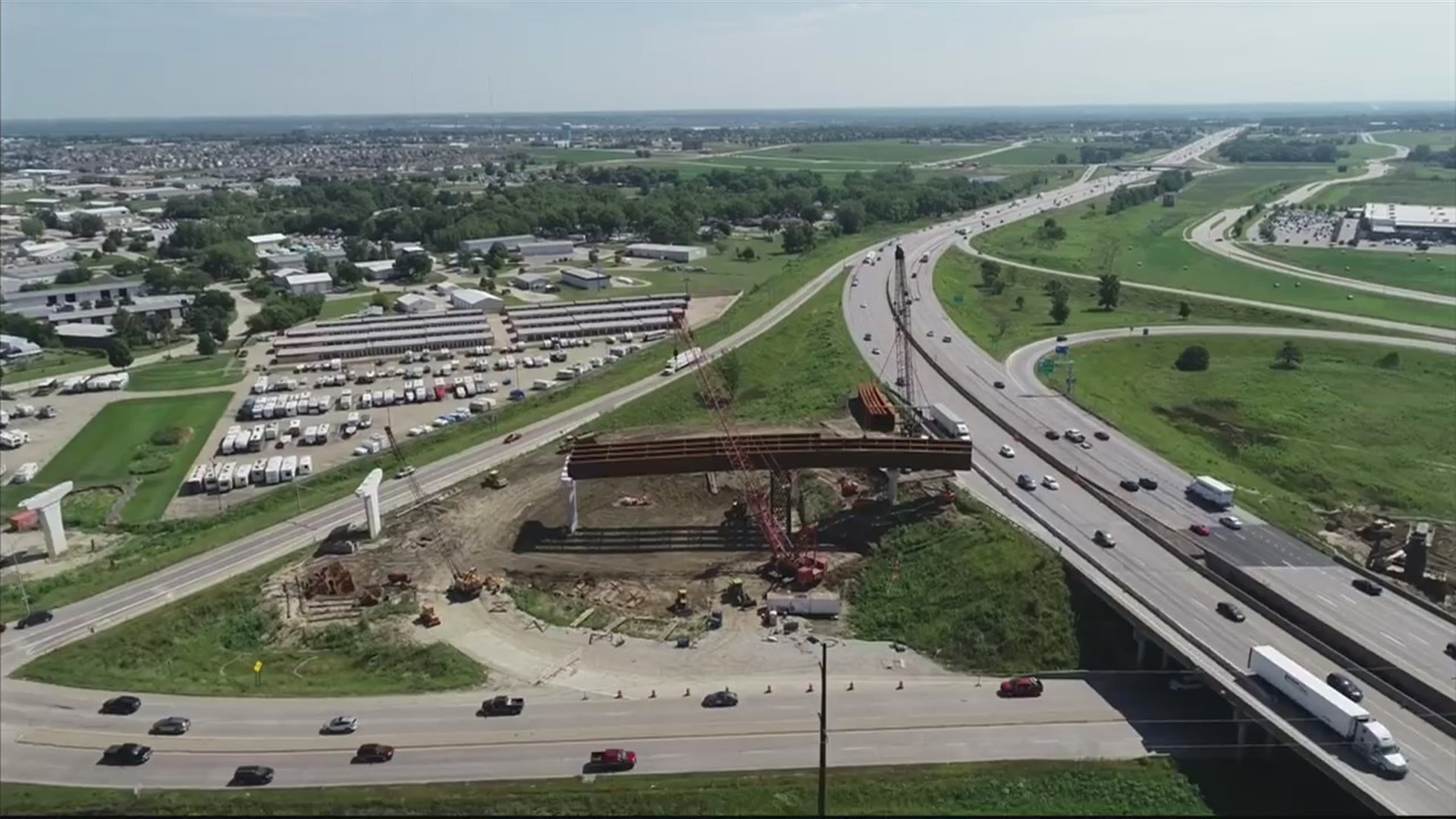 Iowa Highway 141 flyover bridge progress