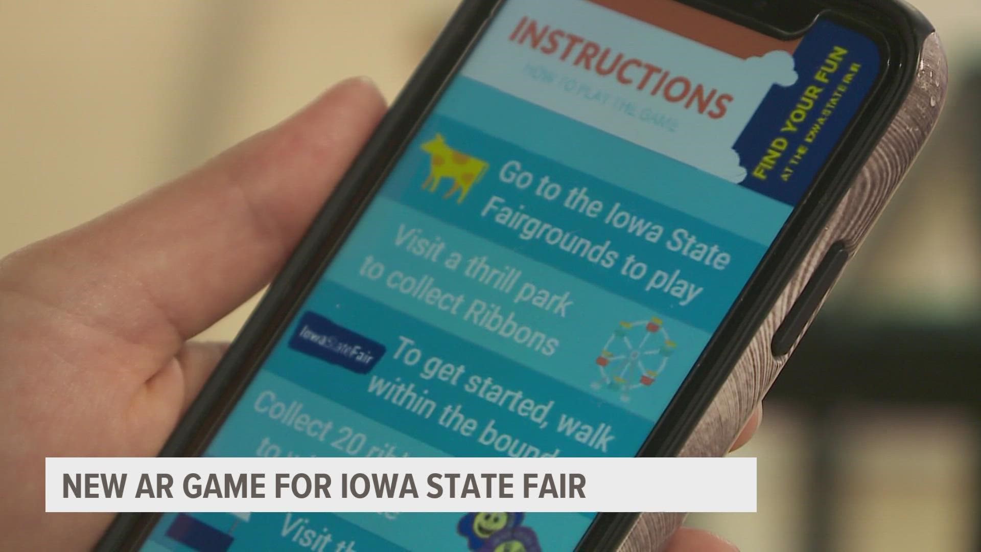 The state fair will be offering an augmented reality game through the new app, called blue ribbon rescue. It's very similar to the 2016 game Pokemon GO.