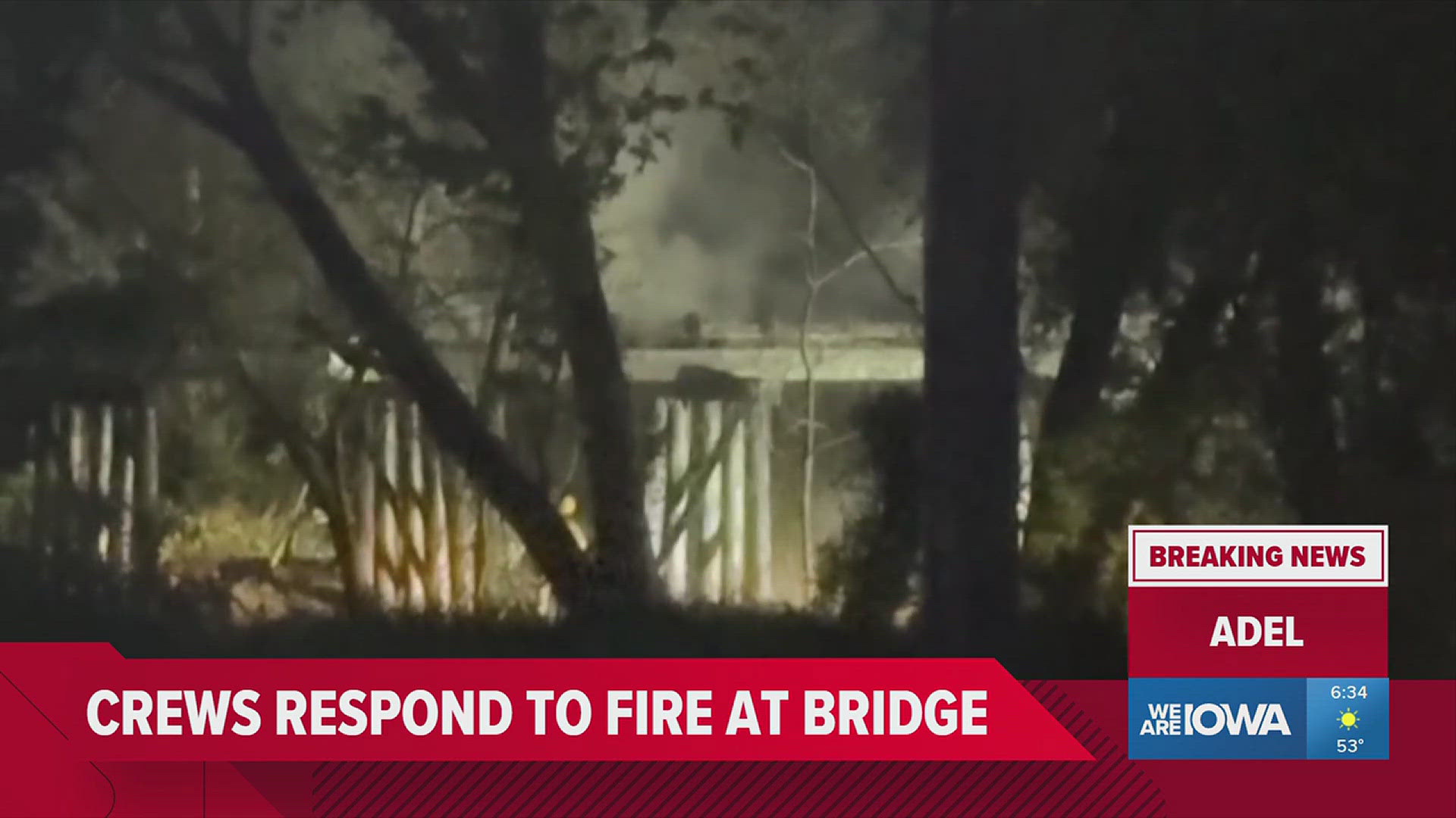 Crews respond to the Raccoon River Valley Bridge