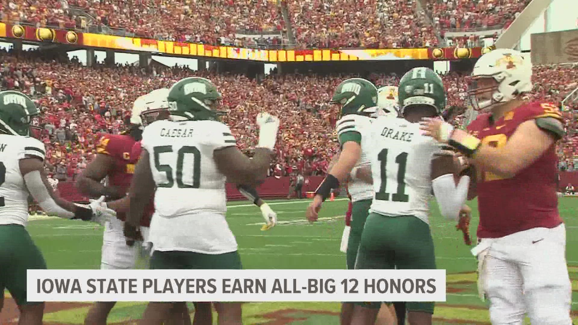 Iowa State players earn allBig 12 honors