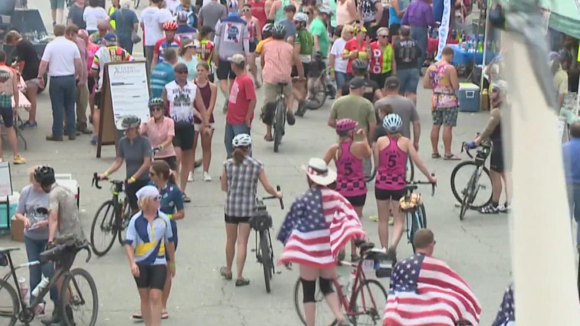 Riders who made the entire journey have now dipped their tires into the Mississippi River.