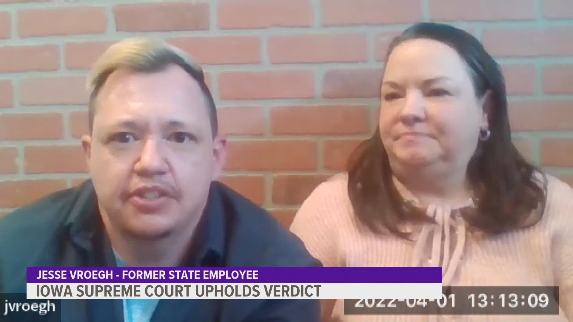 Jesse Vroegh, a former nurse at a state prison for women, has won his discrimination lawsuit based on gender identity and the jury's $120,000 damages verdict.
