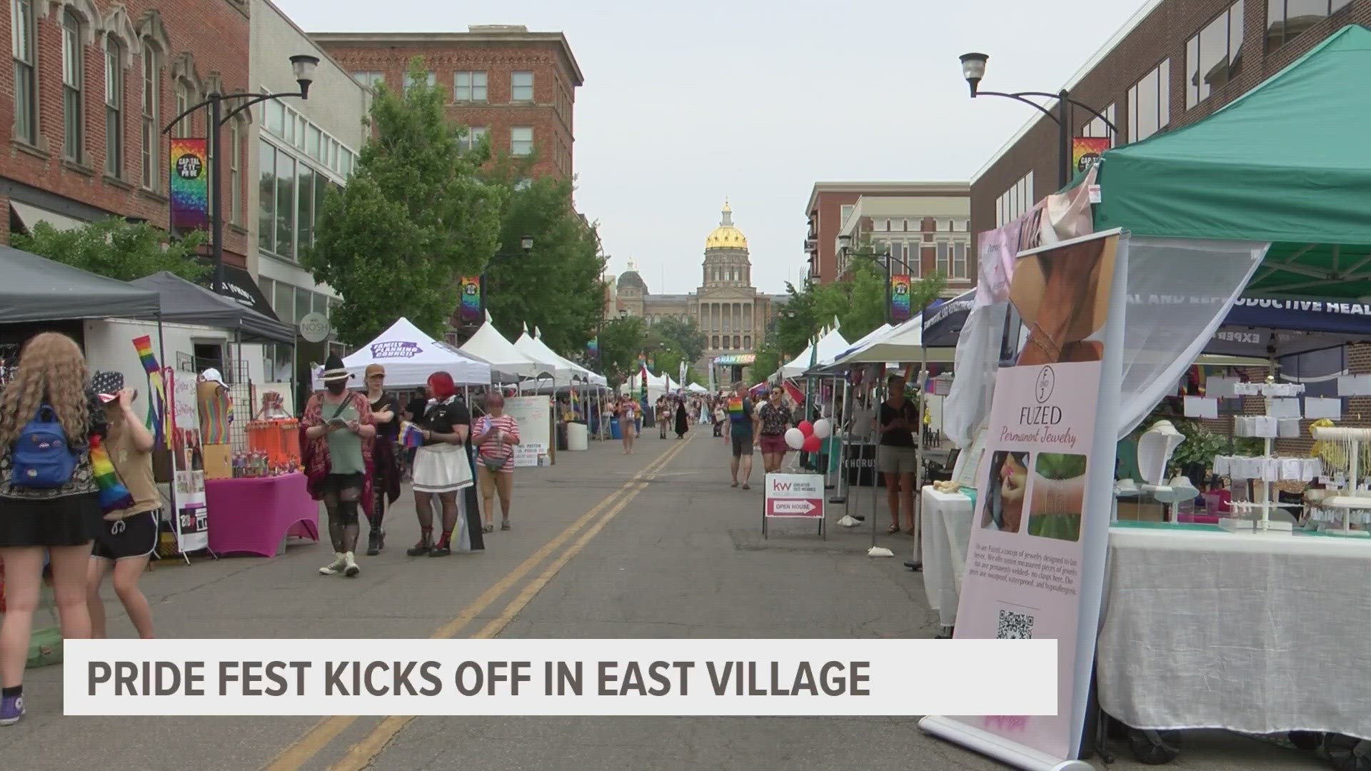 LGBTQ Iowans and their allies were out in force in the East Village tonight.
