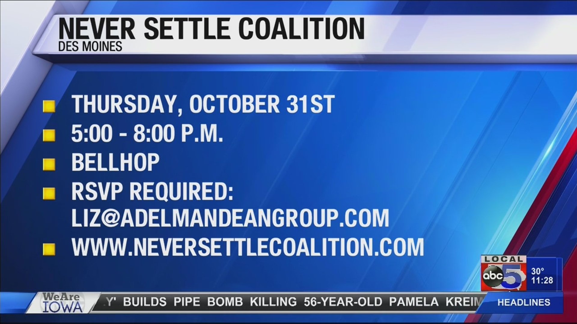 Never Settle Coalition is launching Thursday in Des Moines.