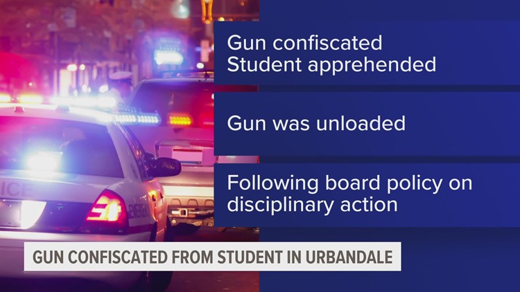 Urbandale student apprehended after bringing weapon to school Tuesday