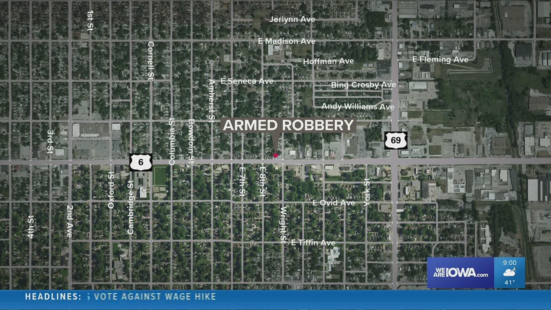 Officers are investigating an armed robbery, where a suspect fired a shot inside a convenience store in Des Moines Friday.
