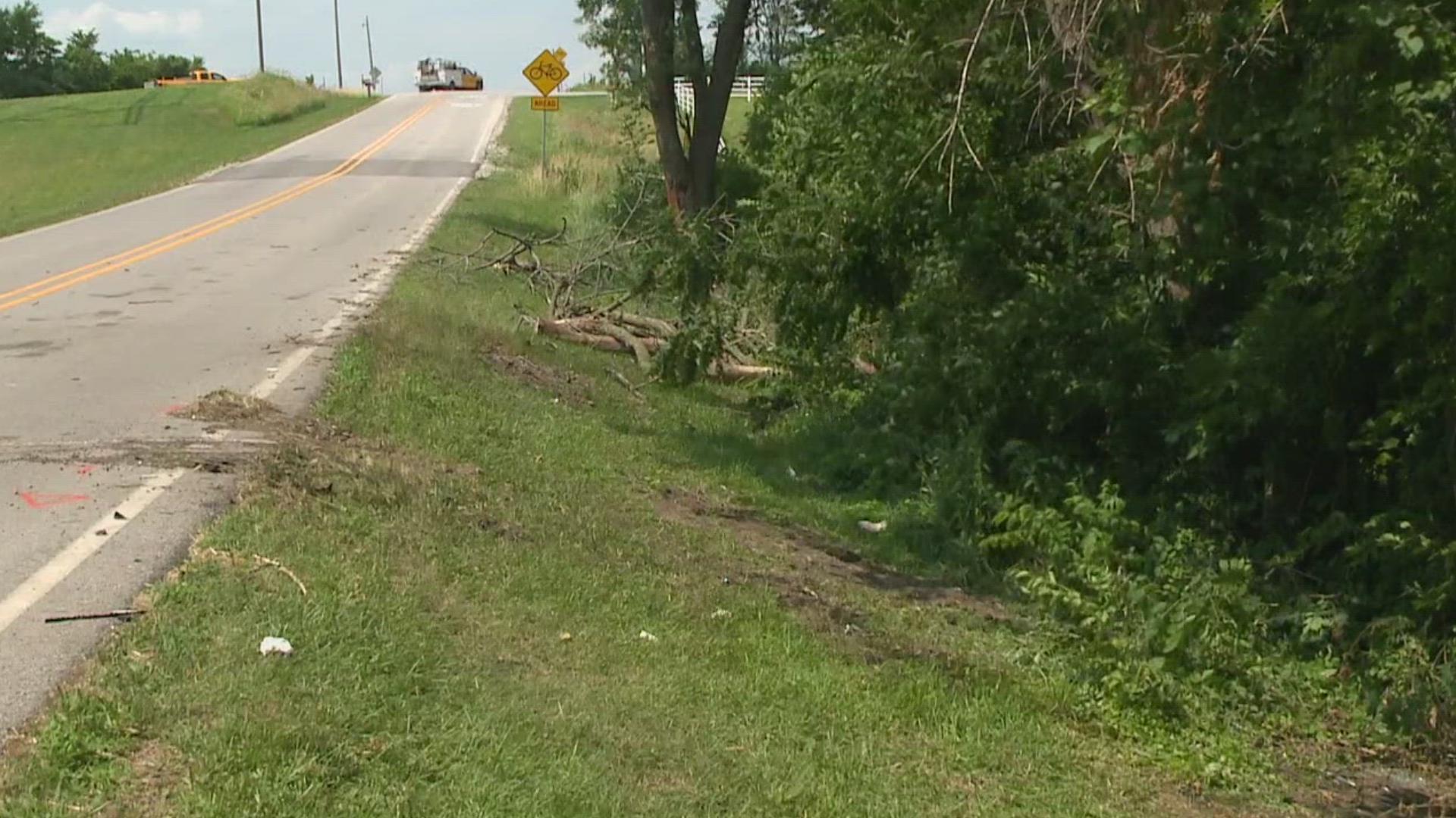 The victim lost control of his car which collided with a tree and ended up on its roof.