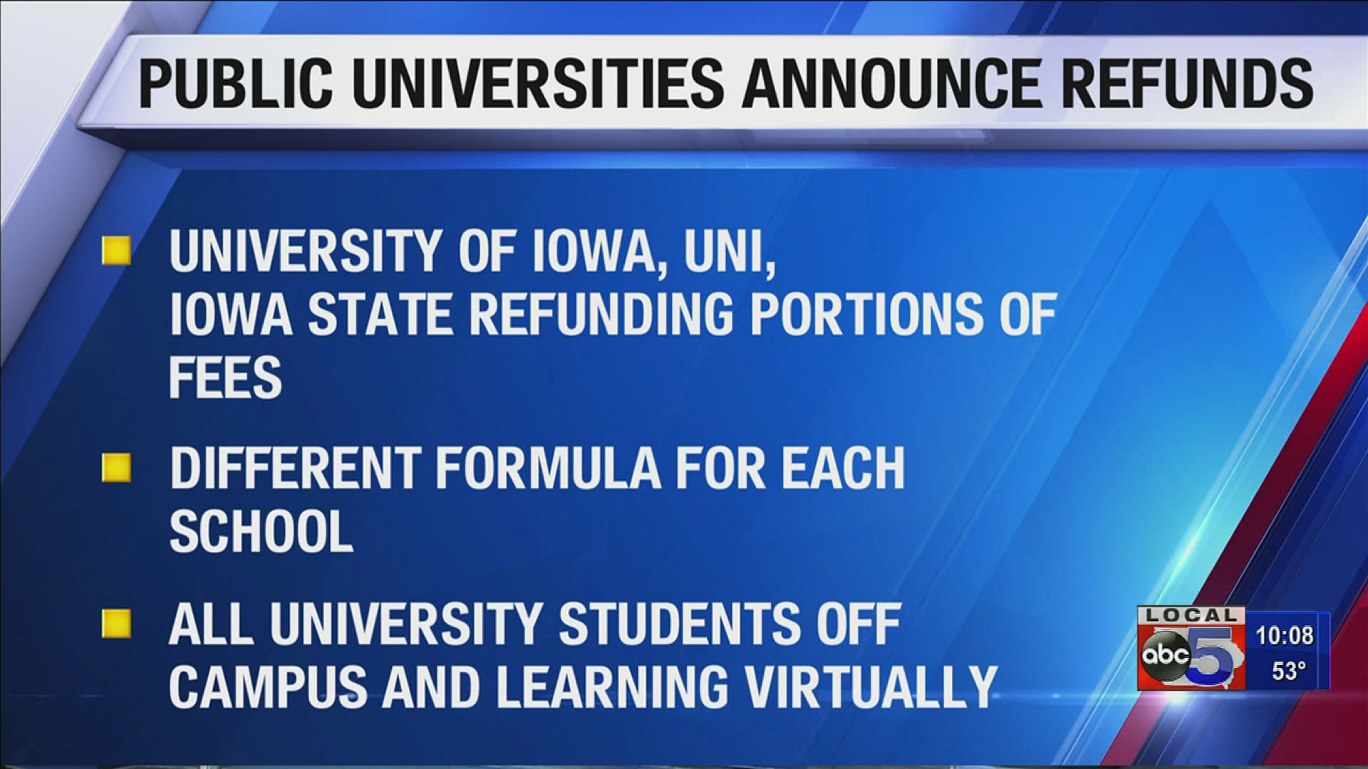 Here's how Iowa's public universities are handling tuition refunds due to COVID-19