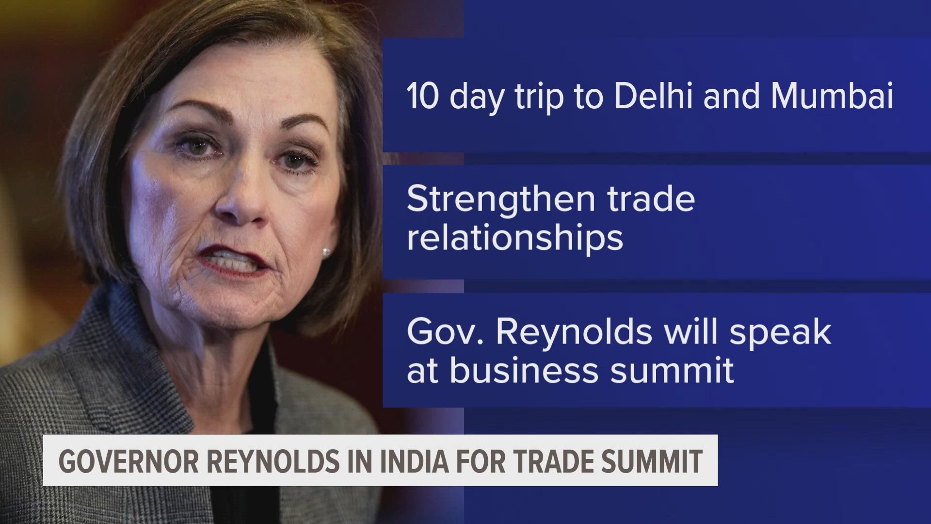 Reynolds is on a 10 day trip to Delhi and Mumbai to help strengthen trade relationships.