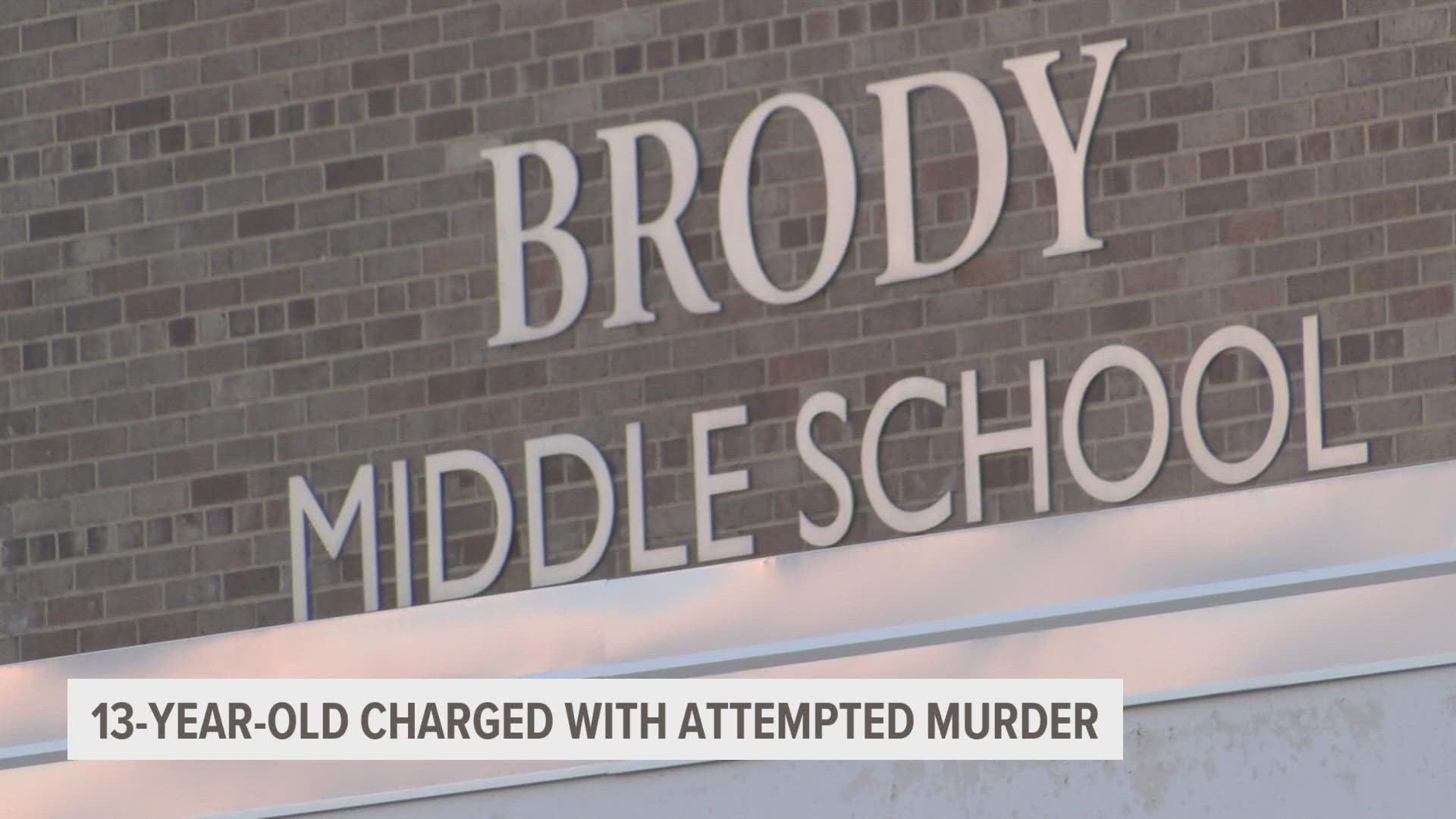 The suspect was arrested on the grounds of Brody Middle School. No students were in direct contact with the suspect, according to the school's principal.