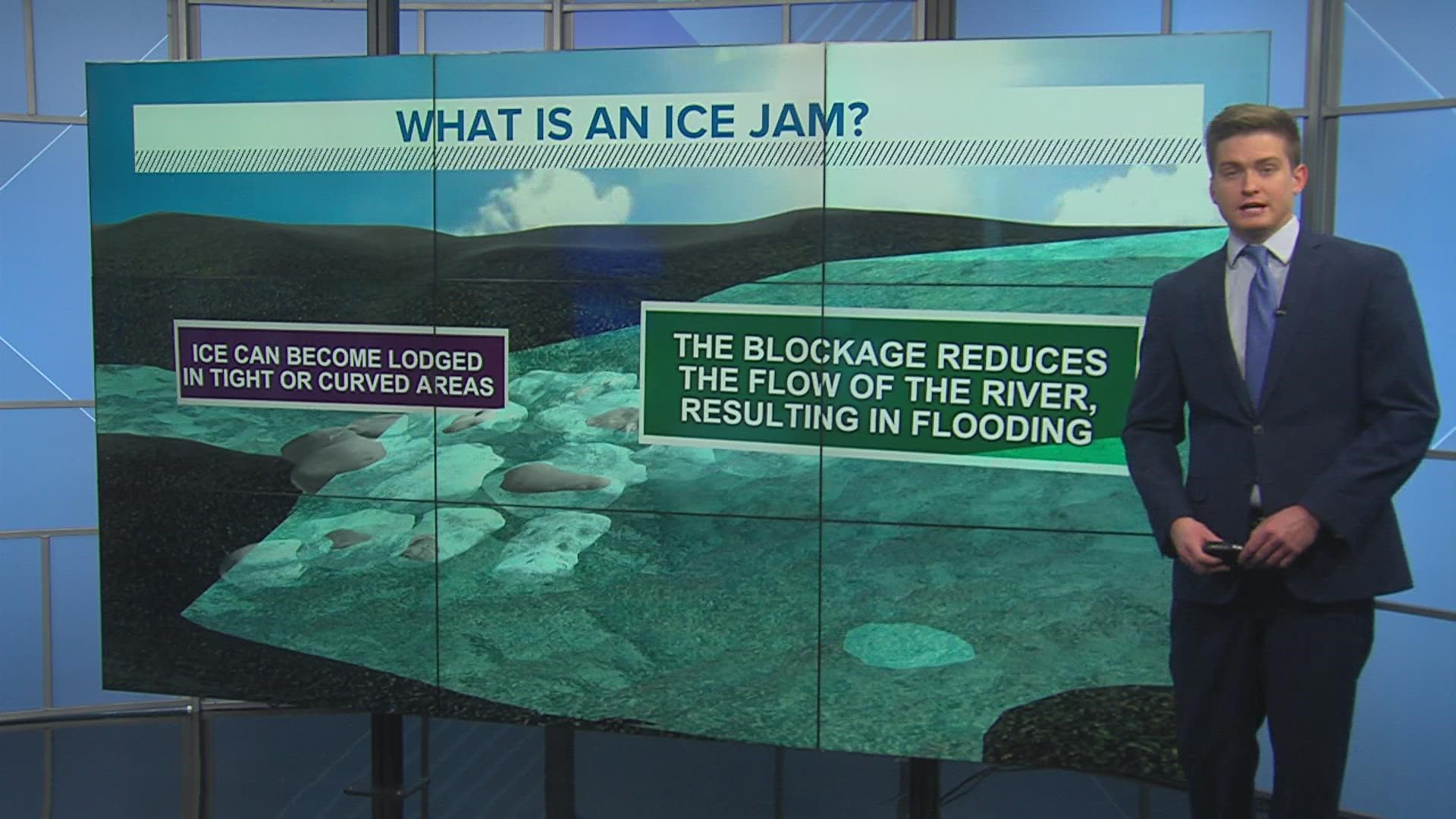 During the transition from winter to spring, ice jams can cause major flooding problems.