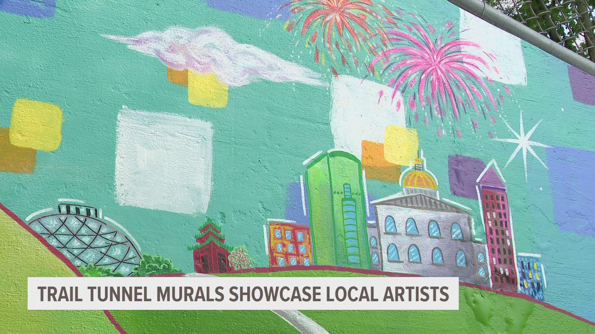 The city of West Des Moines is showcasing local artists through temporary mural inside five tunnels on Jordan Creek Trail.