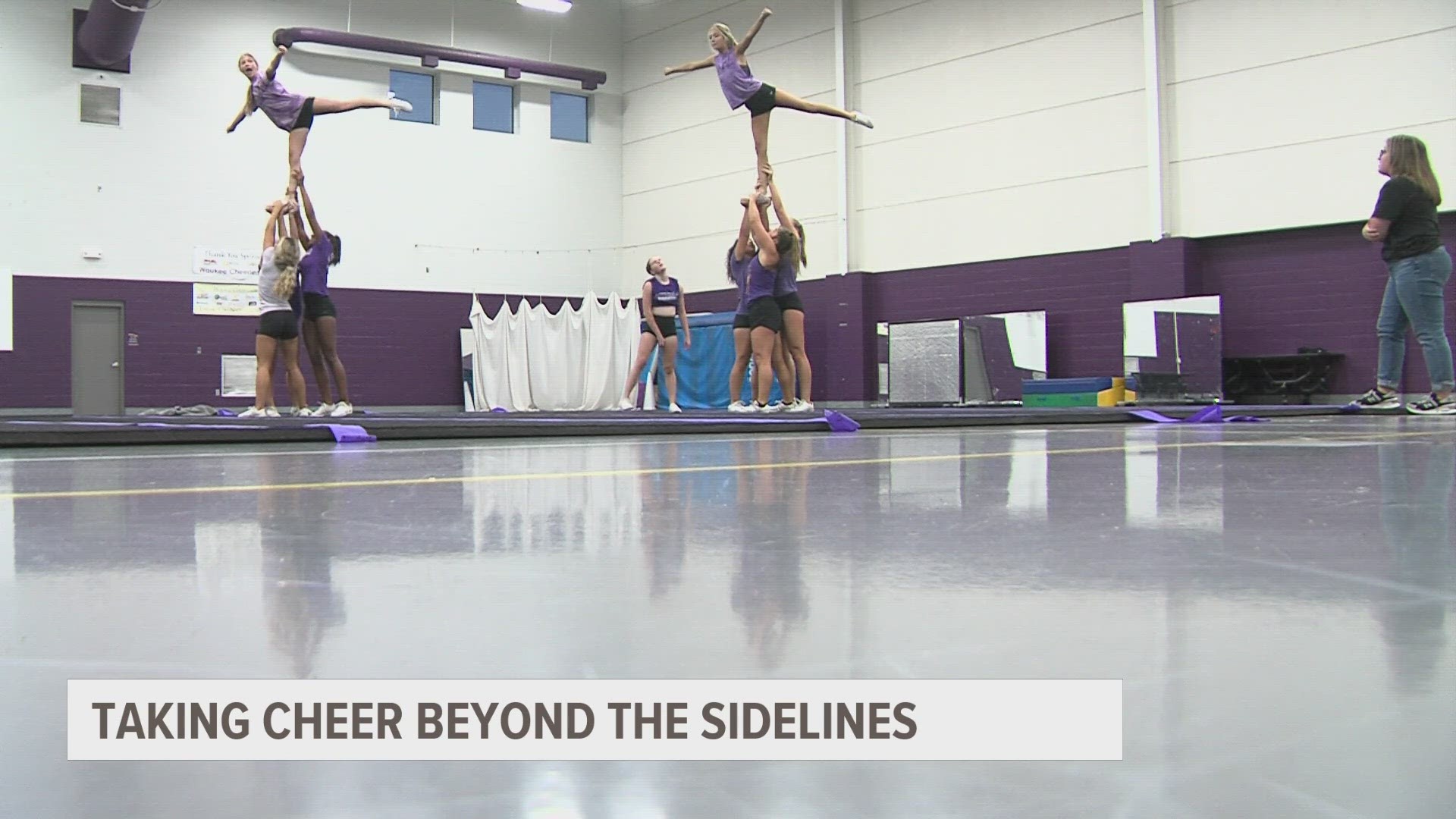 You may be used to seeing them on the sidelines cheering on the football team, but the Waukee competition cheer team also has championship aspirations.