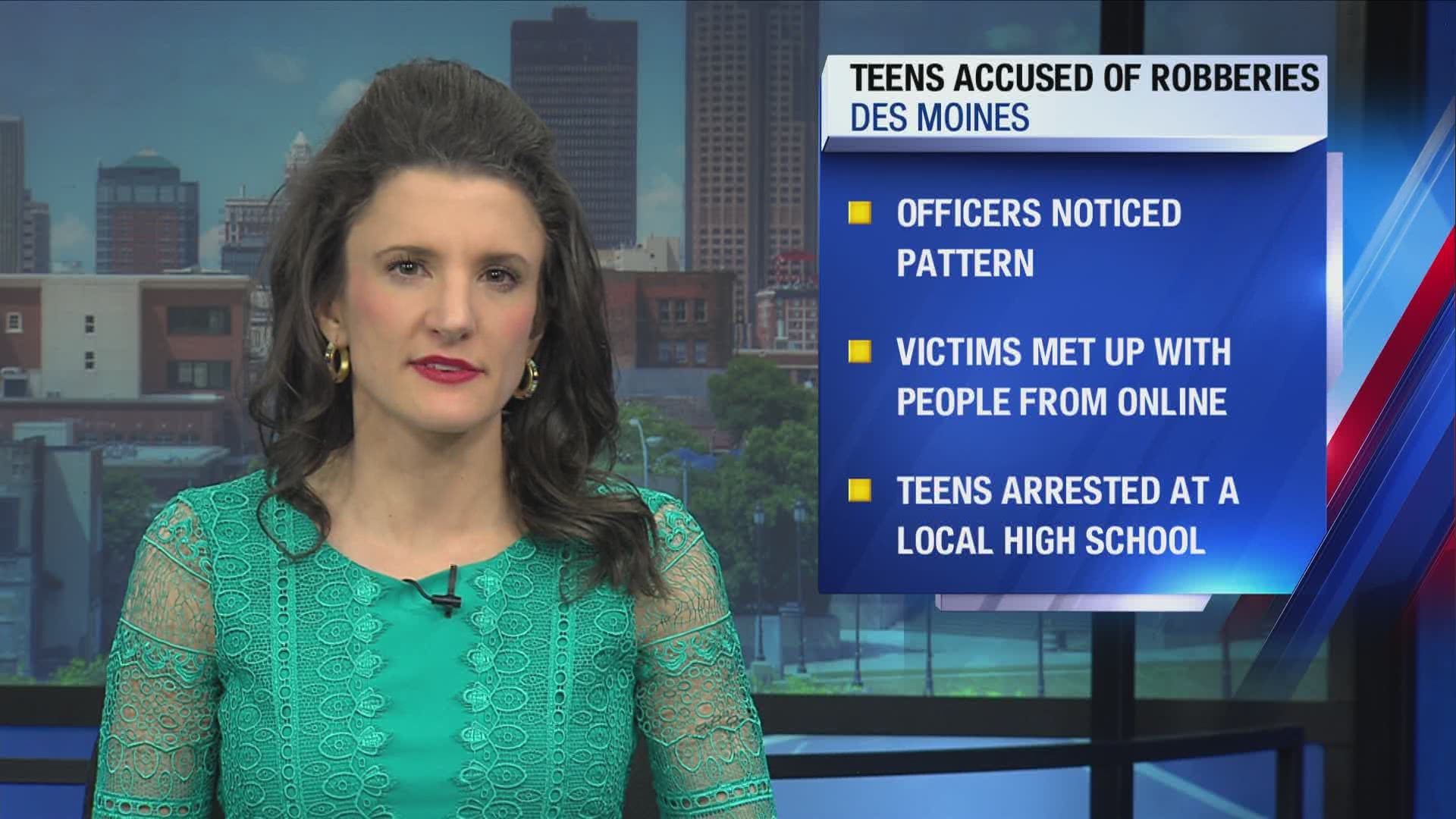 Two 16-year-olds and a 17-year-old were arrested for a string of robberies committed in mid-February.