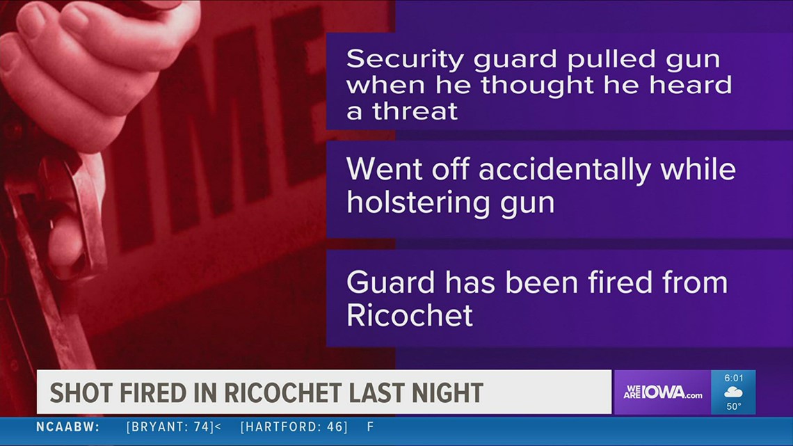 Security guard accidentally fires gun at Richochet bar, police say