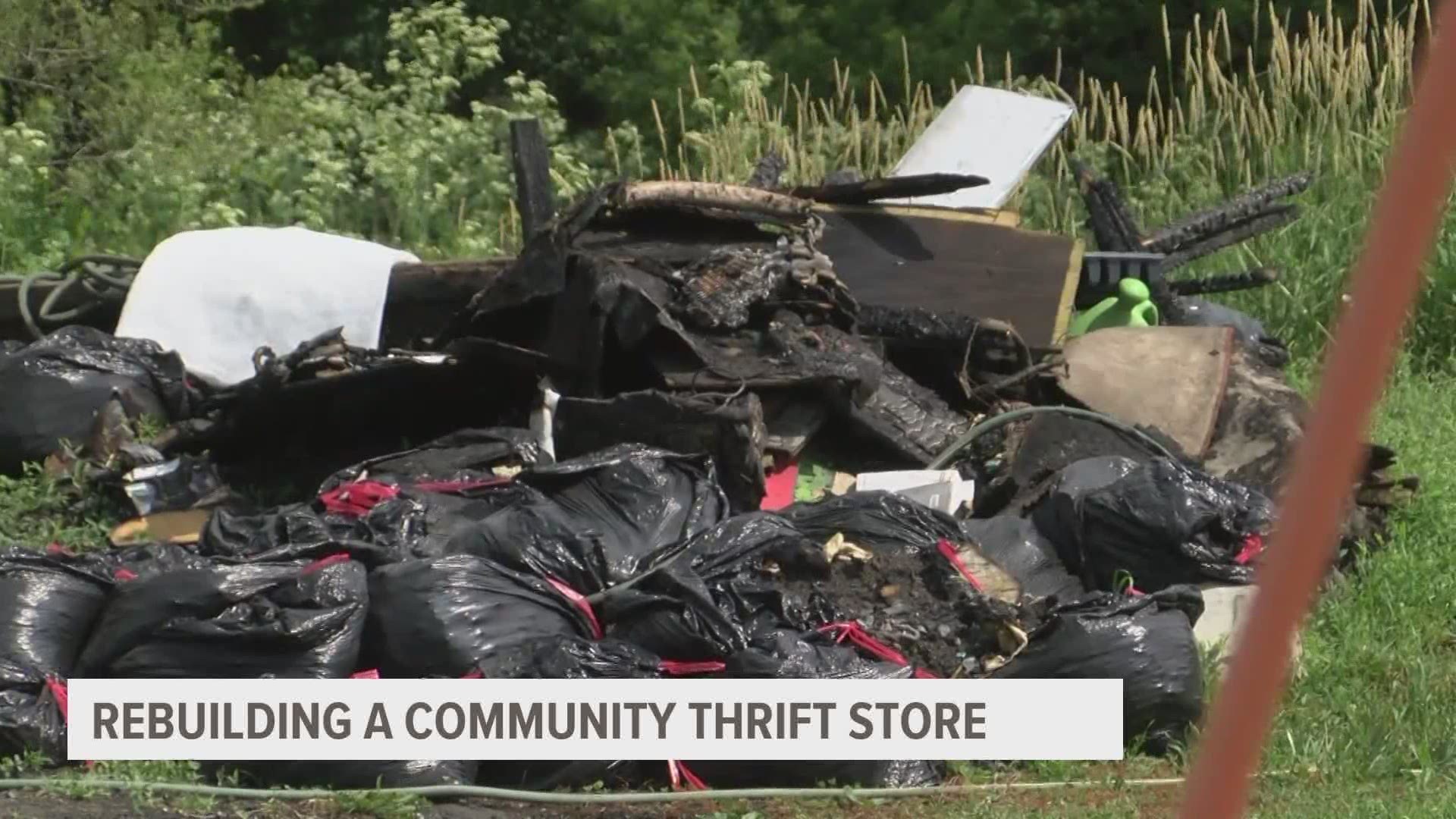 The owner of Reliable Street said the free thrift shop was set on fire by someone with mental health and addiction problems, but she's looking to rebuild it.