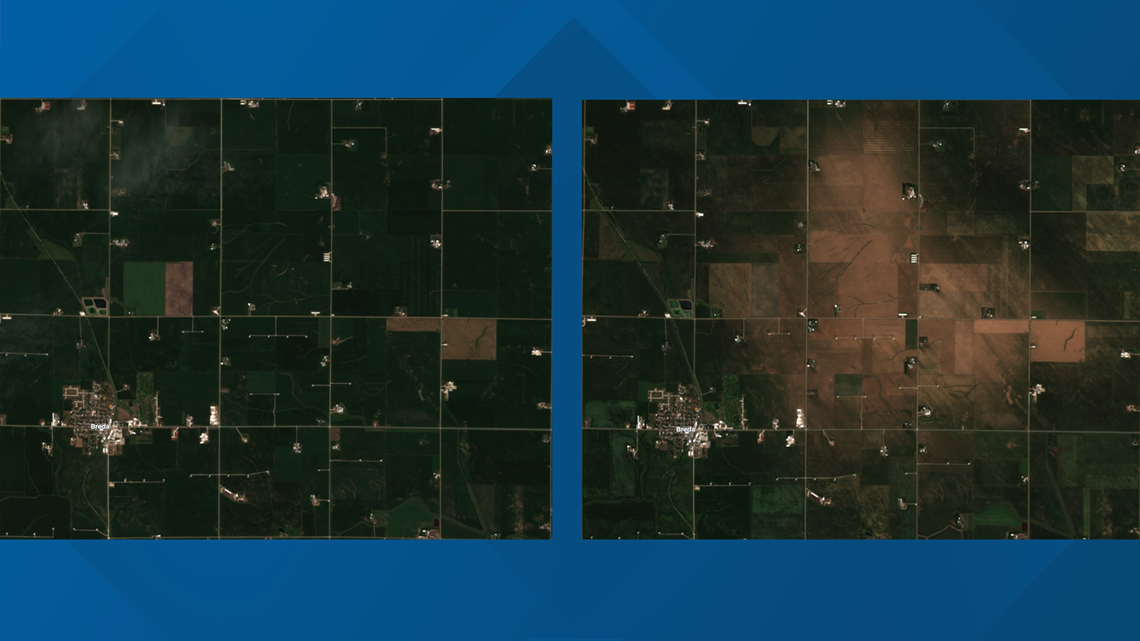 NASA satellite photos show derecho damage of Iowa fields | weareiowa.com