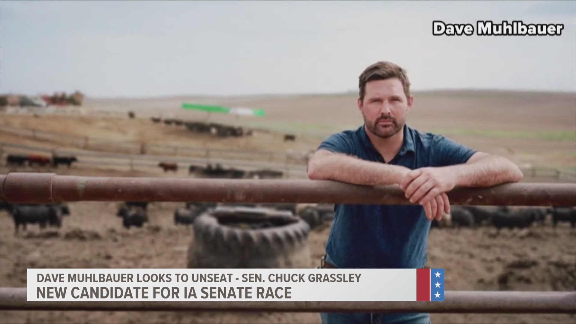 In a campaign video released Monday, Dave Muhlbauer says many Iowa voters “just feel like Democrats are leaving rural areas high and dry.”