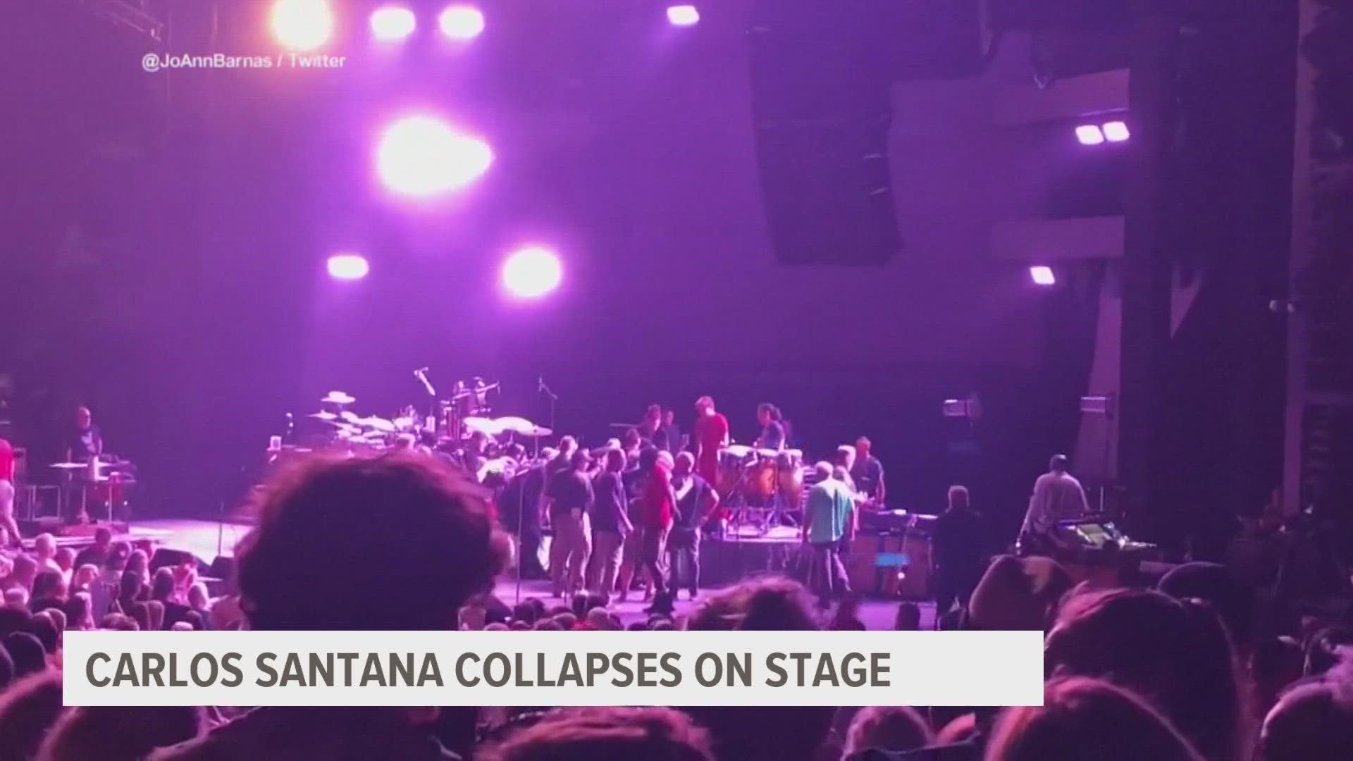 Carlos Santana returns to the stage following on-stage collapse