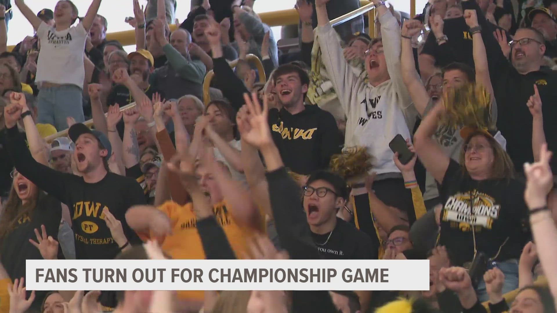 Local 5 traveled to Iowa City to join a watch party at Carver Hawkeye Arena. Here's what fans had to say.