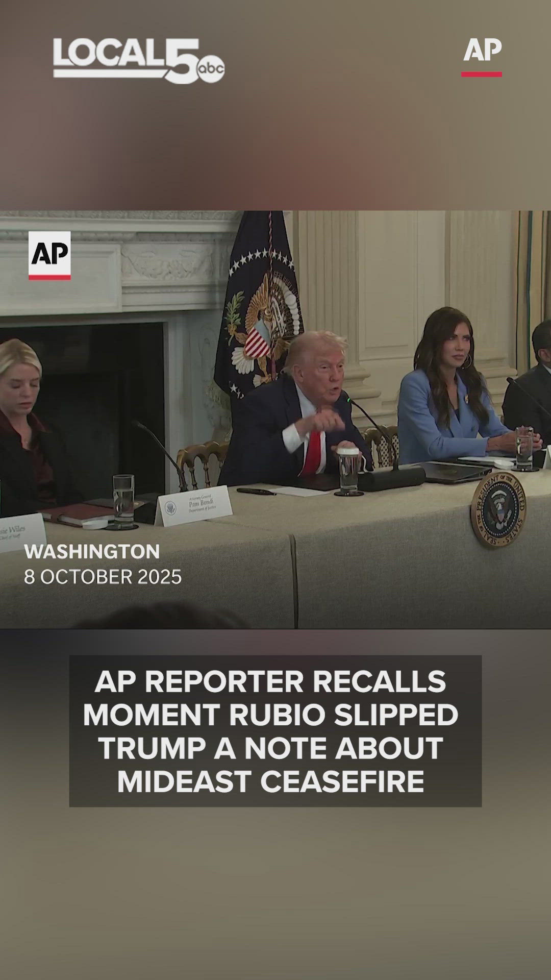 Rubio Note AP reporter recalls moment Rubio slipped Trump a note about Mideast ...