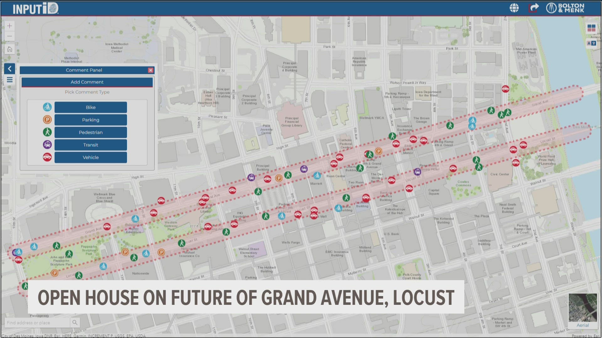 Open house on the future of Grand Avenue & Locust Street in Des Moines