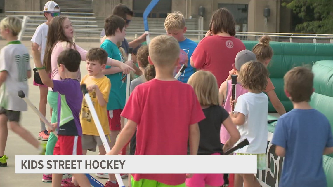 Iowa Wild staff held kids street hockey event, working to grow the game
